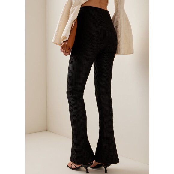 A.W.A.K.E. MODE Asymmetric Slit-Detailed Waffle Knit Pants - Picture 3 of 14